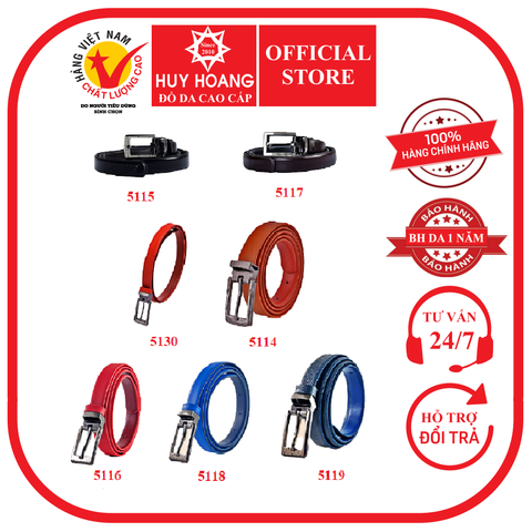Dây thắt lưng nữ da bò 2P nhiều màu HD5114-15-16-17-18-19-30