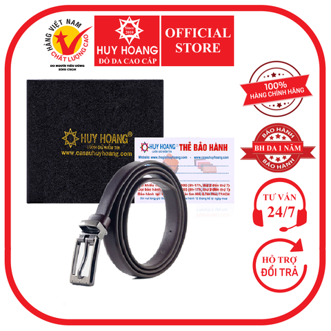 Thắt lưng nữ Huy Hoàng da bò 2P màu nâu HD5117