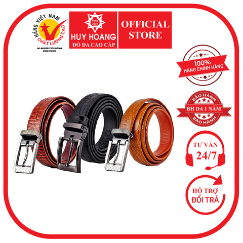 Dây thắt lưng nữ vân cá sấu 2,5P màu da, đen, nâu HD5120-21-22