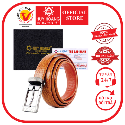 Thắt lưng nữ da bò vân cá sấu 2,5P màu da HD5120