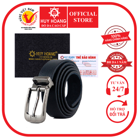 Thắt lưng nữ Huy Hoàng da bò 2,5P màu đen HD5124
