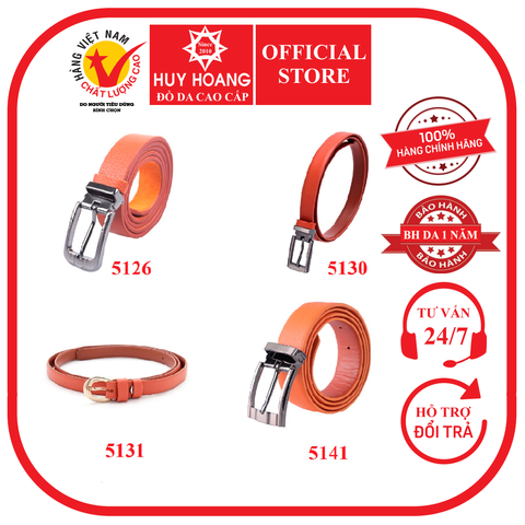 Thắt lưng nữ da bò nhiều loại màu cam HD5126-30-31-41