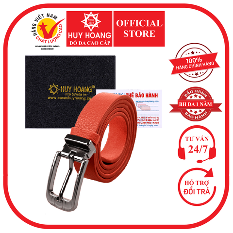 Thắt lưng nữ Huy Hoàng da bò 2,5P màu cam HD5126