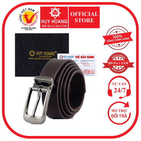 Thắt lưng nữ Huy Hoàng da bò 2,5P màu nâu HD5128