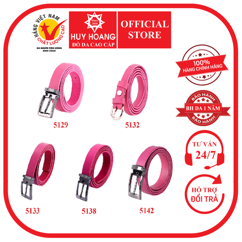 Thắt lưng nữ da bò nhiều loại màu hồng HD5129-32-33-38-42