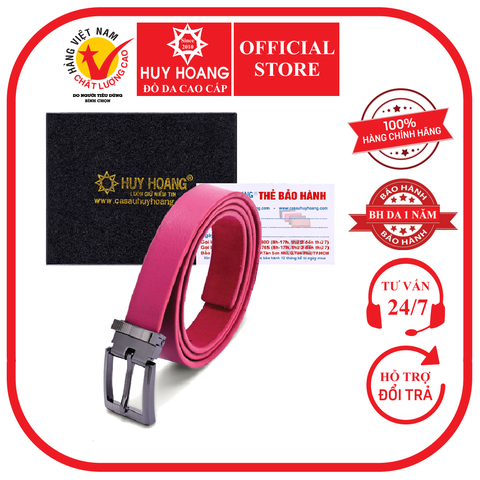 Thắt lưng nữ Huy Hoàng da bò 3P màu hồng HD5133