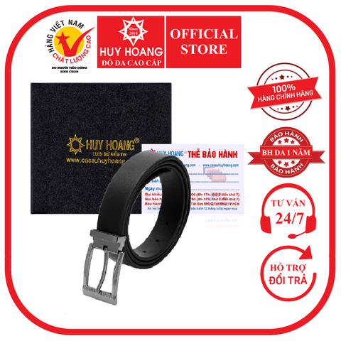Thắt lưng nữ Huy Hoàng da bò 3P màu đen HD5139