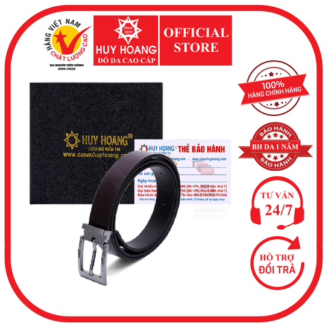 Thắt lưng nữ Huy Hoàng da bò 3P màu nâu HD5140