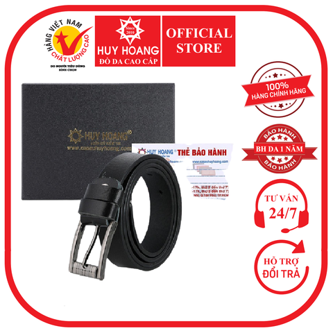 Thắt lưng nữ Huy Hoàng bát gài 2,5P màu đen HD5148