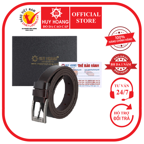 Thắt lưng nữ da bò 2,5P bát gài màu nâu HD5149