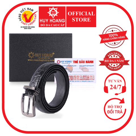 Thắt lưng nữ da cá sấu 2,5P màu đen HD5201