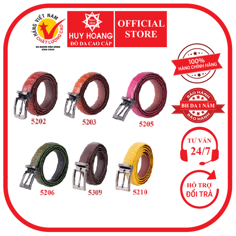 Thắt lưng nữ da cá sấu màu hồng HD5205