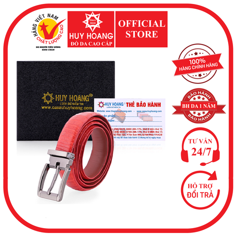 Thắt lưng nữ da cá sấu 2,5P màu đỏ HD5204