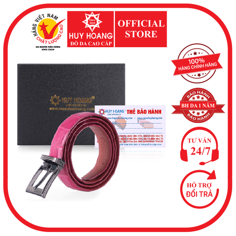 Thắt lưng nữ da cá sấu màu hồng HD5205
