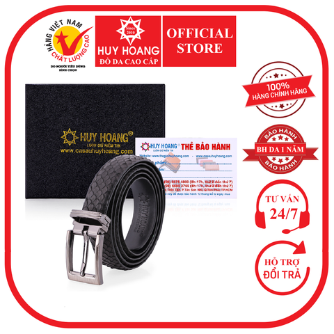 Thắt lưng nữ da trăn Huy Hoàng 2,5P màu đen HD5301