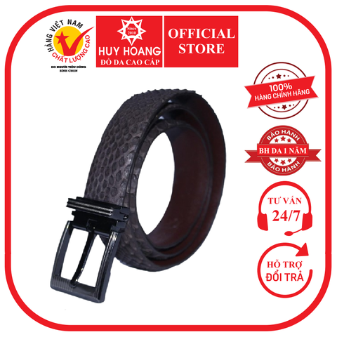 Thắt lưng nữ da trăn Huy Hoàng 2,5P màu nâu HD5302