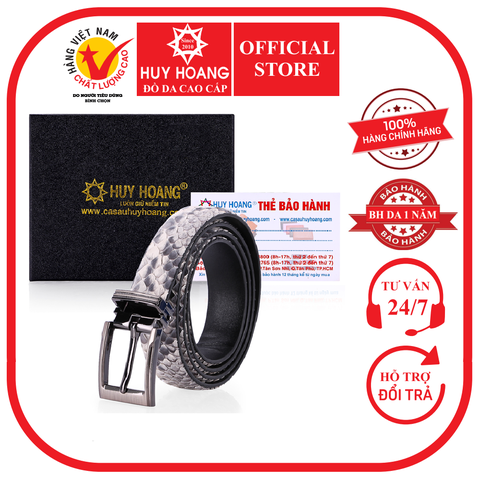 Thắt lưng nữ da trăn Huy Hoàng 2,5P màu trắng HD5309