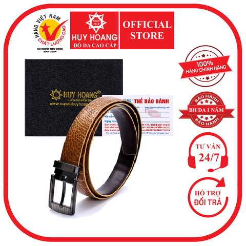Thắt lưng nữ da đà điểu 2,5P màu vàng bò HD5403
