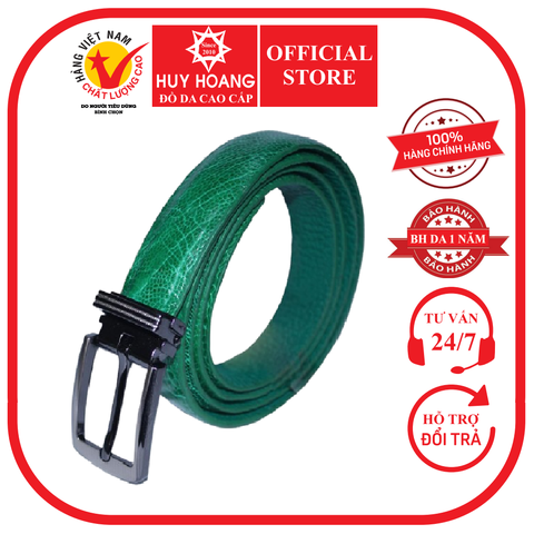 Thắt lưng nữ da đà điểu 2,5P màu xanh lá cây HD5404 (A)