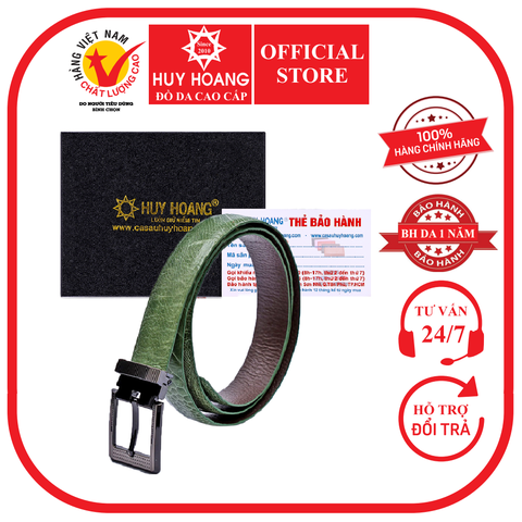 Thắt lưng nữ da đà điểu 2,5P màu xanh lá HD5404