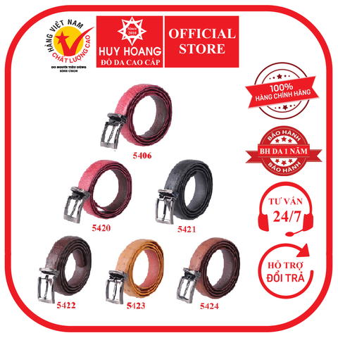 Thắt lưng nữ da đà điểu cao cấp nhiều màu HD5406-20-21-22-23-24