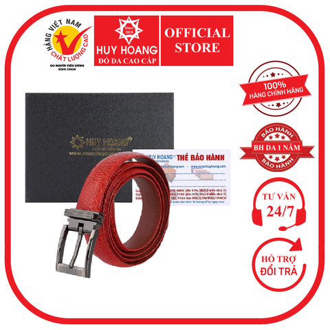 Thắt lưng nữ da đà điểu 2,5P màu đỏ HD5408