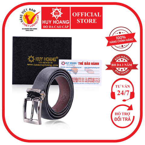 Thắt lưng nữ da đà điểu 2,5P trơn màu đen HD5411