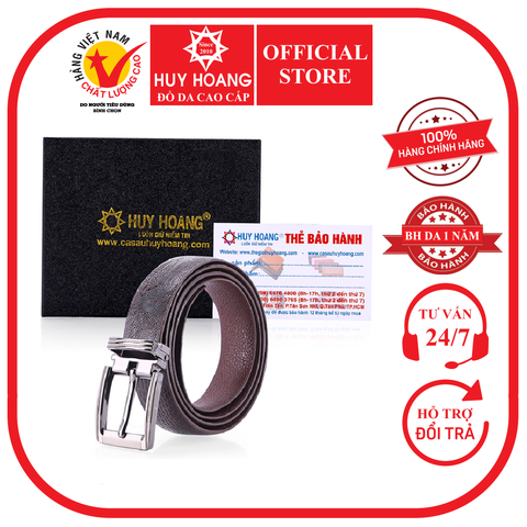 Thắt lưng nữ da đà điểu 2,5P trơn màu nâu đất HD5412