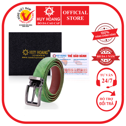Thắt lưng nữ da đà điểu 2,5P màu xanh lá HD5414