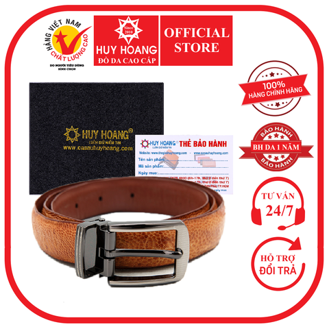 Thắt lưng nữ da đà điểu 2,5P trơn màu nâu HD5416