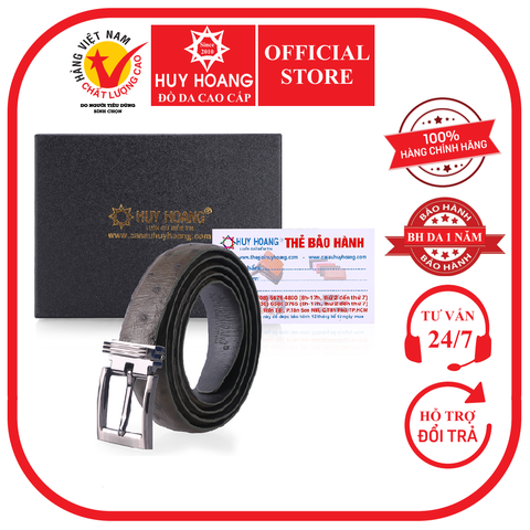 Thắt lưng nữ da đà điểu da hột 2,5P màu xanh rêu HD5426