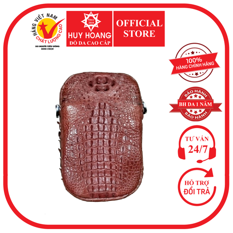 Túi đeo da cá sấu mini cao cấp màu nâu đỏ HD6227