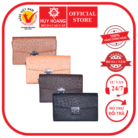 Túi cầm tay nữ da đà điểu nhiều màu HD6451-52-53-54-55-56