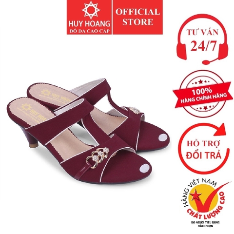 Dép nữ thời trang Huy Hoàng màu đỏ đô HD7046