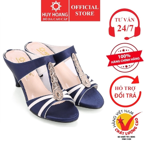 Dép nữ Huy Hoàng đế nhọn màu xanh HD7048 (A)