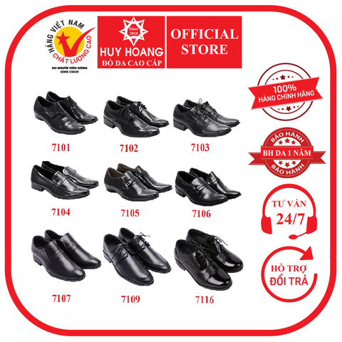 Giày nam da bò nhiều loại màu đen HD7101-02-03-04-05-06-07-09-16