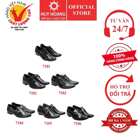 Giày nam da bò nhiều loại màu đen HD7101-02-03-04-05-06