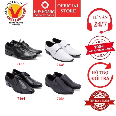 Giày tây nam da bò màu đen, trắng HD7103-7135-7164-7706
