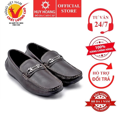 Giày mọi nam Huy Hoàng da bò màu nâu HD7113