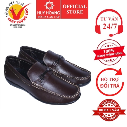 Giày mọi nam Huy Hoàng da bò màu nâu HD7115