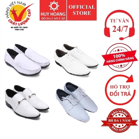 Giày nam da bò nhiều loại màu trắng HD7117-7120-7135-7751
