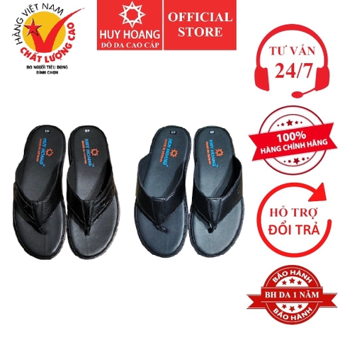 Dép nam Huy Hoàng xỏ ngón cao cấp màu đen HD7140