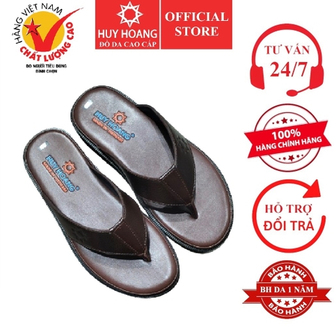 Dép nam Huy Hoàng xỏ ngón cao cấp màu nâu HD7141
