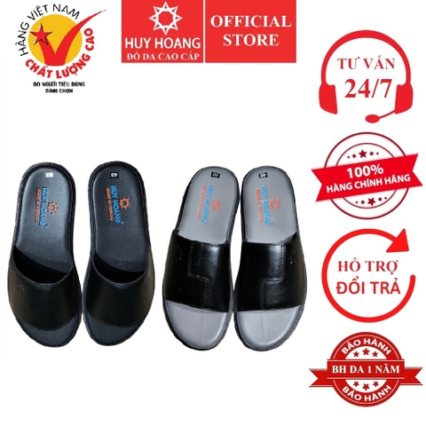 Dép nam Huy Hoàng quai ngang màu đen HD7144