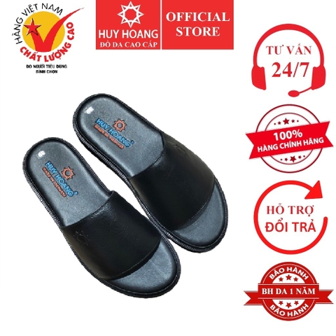 Dép nam Huy Hoàng quai ngang màu đen HD7144 (A)