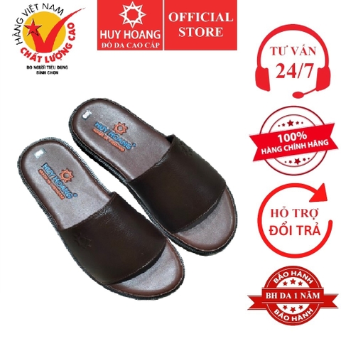 Dép nam Huy Hoàng quai ngang màu nâu HD7145