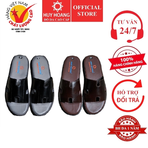 Dép nam Huy Hoàng bản vip màu đen, nâu HD7146-47