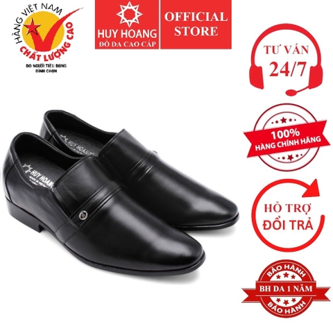 Giày tăng chiều cao Huy Hoàng da bò màu đen HD7162