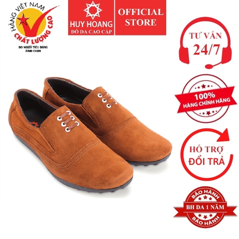 Giày mọi Huy Hoàng da lộn màu bò đậm HD7196