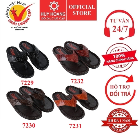 Dép nam da cá sấu kiểu đan đen, nâu đất, vàng bò, nâu đỏ HD7229-30-31-32